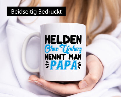 Superheld Papa Geschenk Humor Geschenkidee lustiger Spruch Tasse