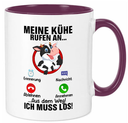 Meine Kühe rufen an | Landwirt Kuh Bauernhof Geschenk Humor Geschenkidee Tasse