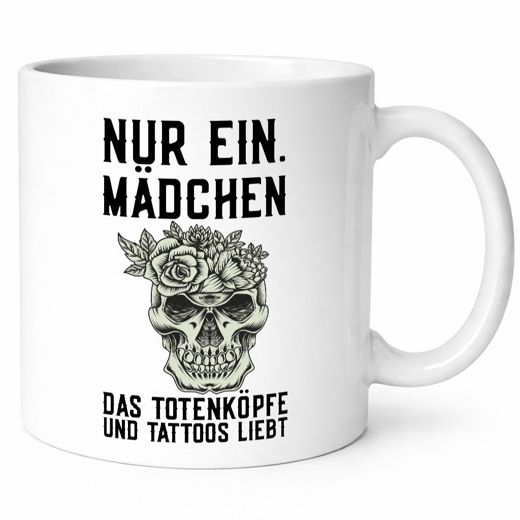Mädchen |Tattoos und Totenköpfe | Tätowieren Rockabilly Humor Geschenkidee Tasse