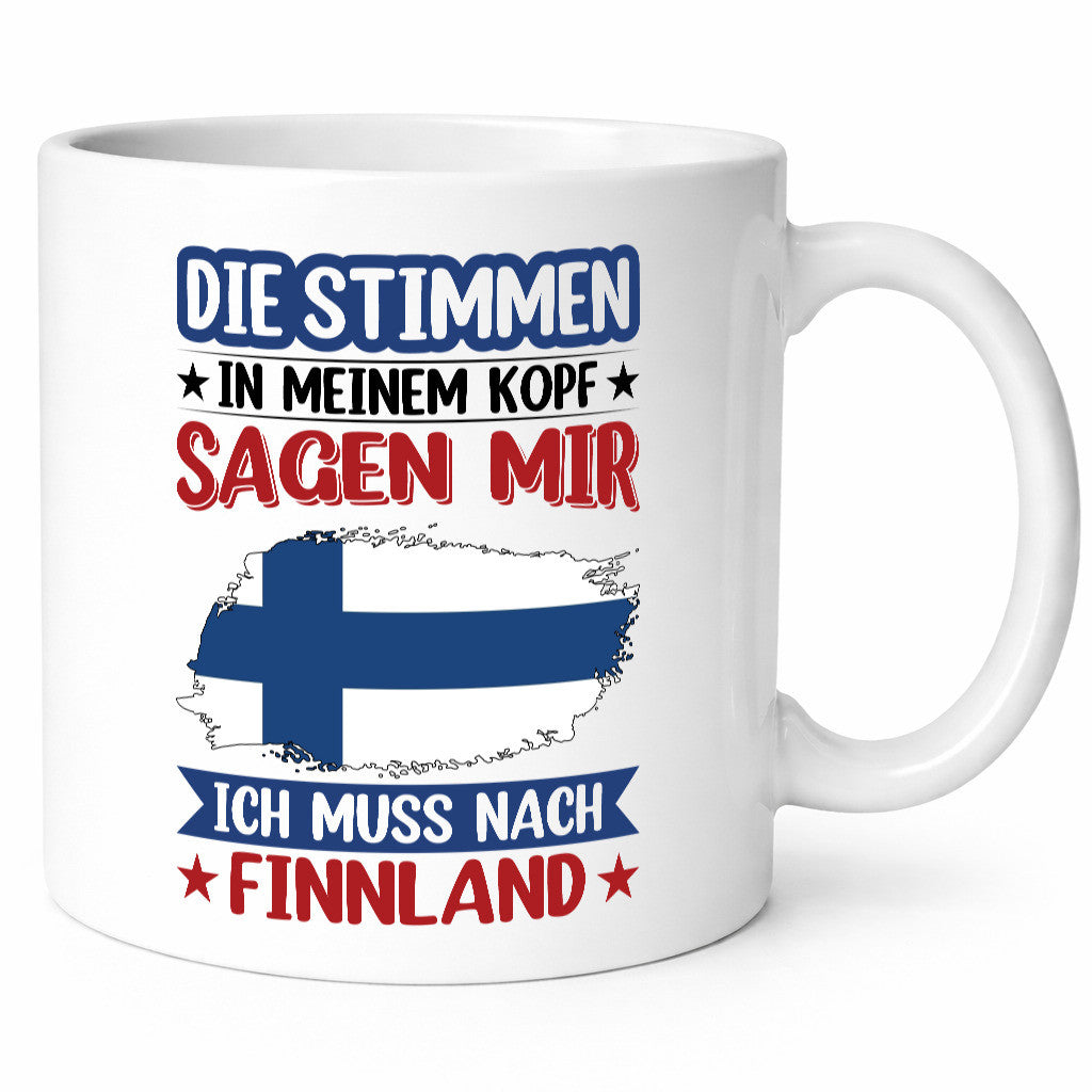 Finnland | Urlaub Stimmen in meinem Kopf Traumland Humor Geschenkidee Tasse
