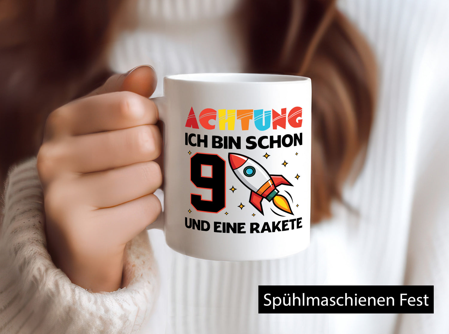 9. Geburtstag | Rakete Weltraum 9 Jahre Galaxy Humor Geschenkidee Tasse