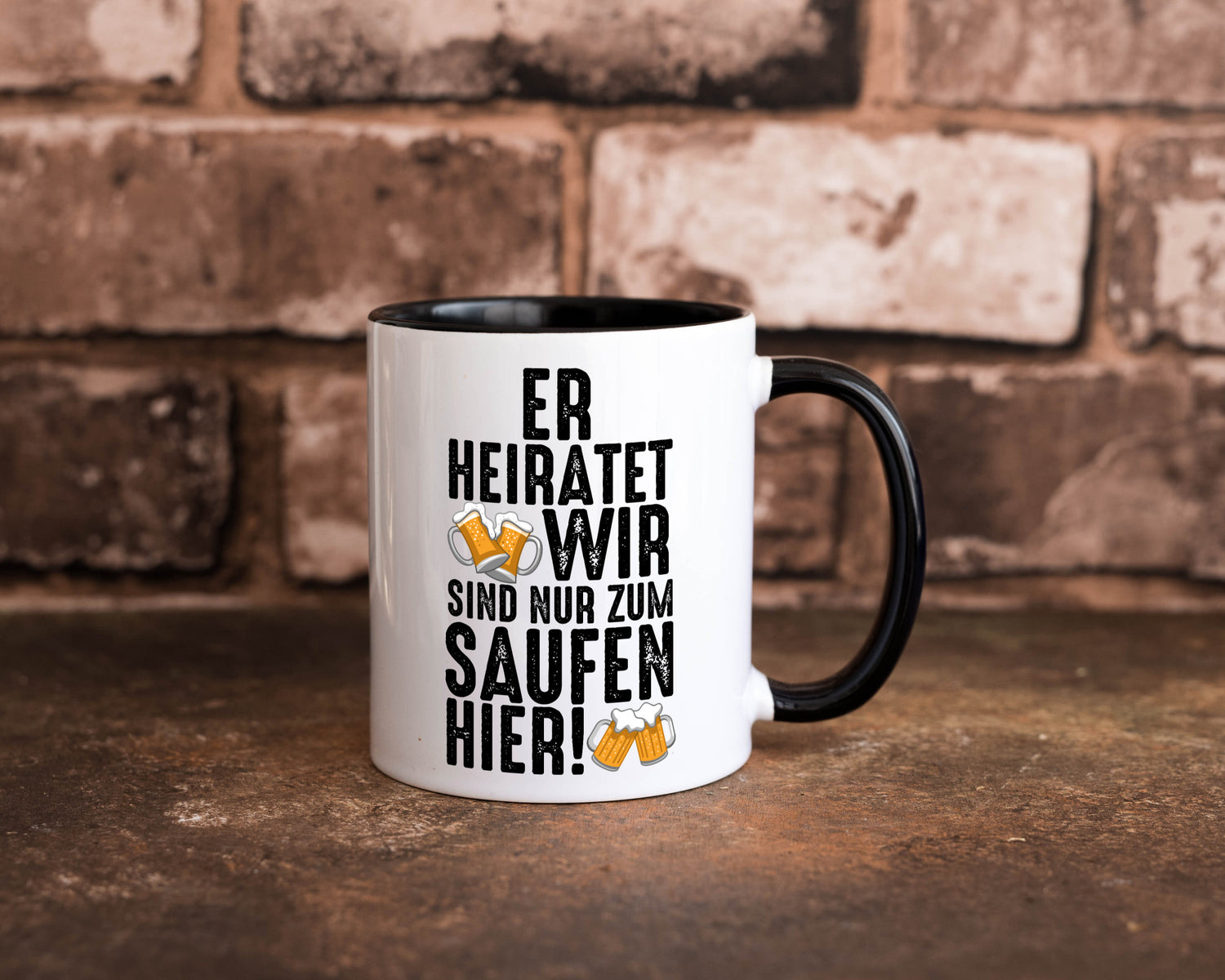 JGA | Er heiratet Junggesellenabschied Polterabend v2 lustiger Spruch Geschenk