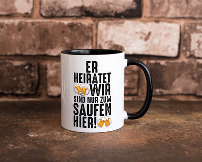 JGA | Er heiratet Junggesellenabschied Polterabend v2 lustiger Spruch Geschenk