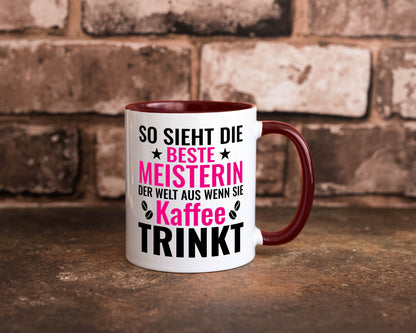 Kaffee trinkt: Meisterin | Meisterbrief Humor Geschenkidee Tasse