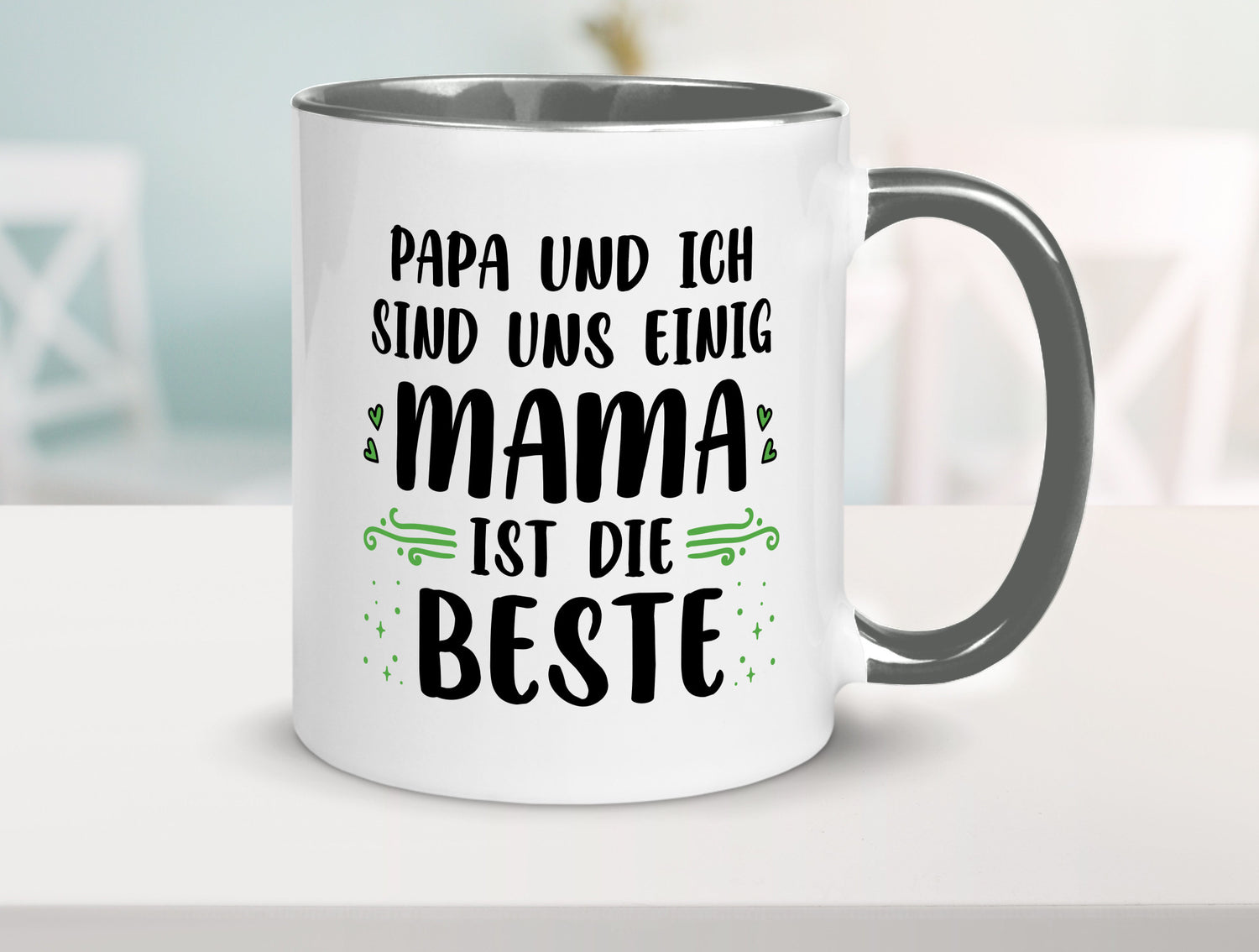 Papa und ich sind uns einige Mama ist die beste | Muttertag Geschenk Familie