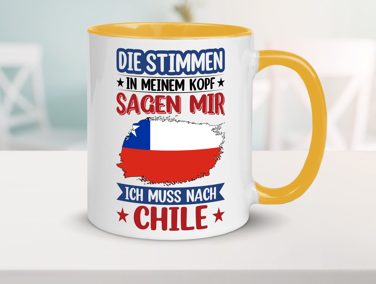 Chile | Urlaub Stimmen in meinem Kopf Traumland Geschenkidee Humor Tasse