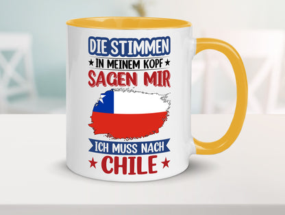 Chile | Urlaub Stimmen in meinem Kopf Traumland Geschenkidee Humor Tasse