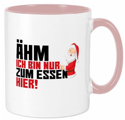 Bin nur zum Essen hier | Weihnachtsmann Heiligabend Geschenkidee Humor Tasse