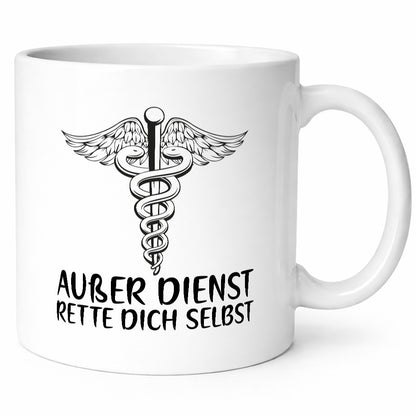 Außer Dienst | Sanitäter Rettung Rettungsdienst Puls Geschenkidee Humor Tasse