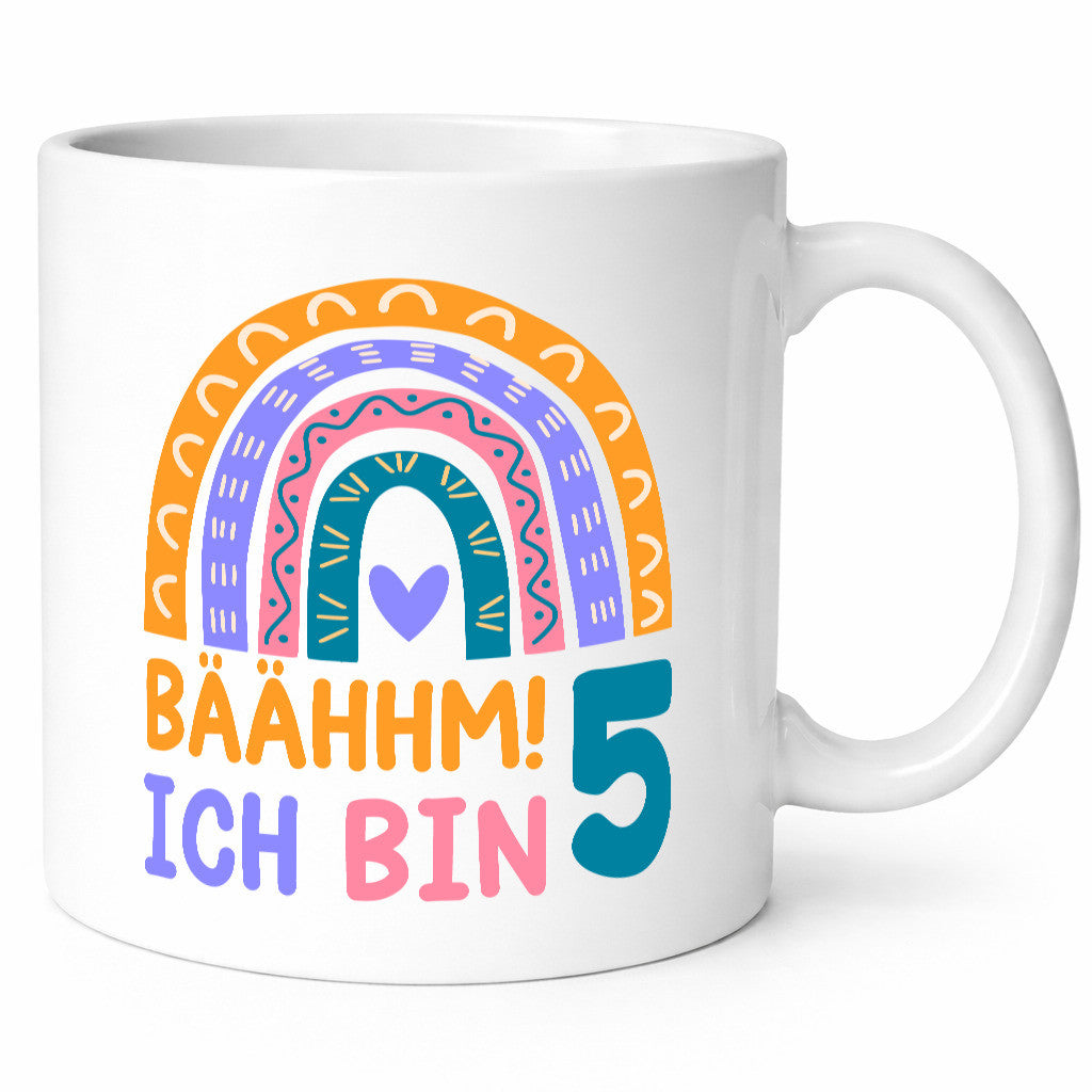 5. Geburtstag | 5 Jahre Regenbogen Bääm Mädchen Geschenkidee Humor Tasse