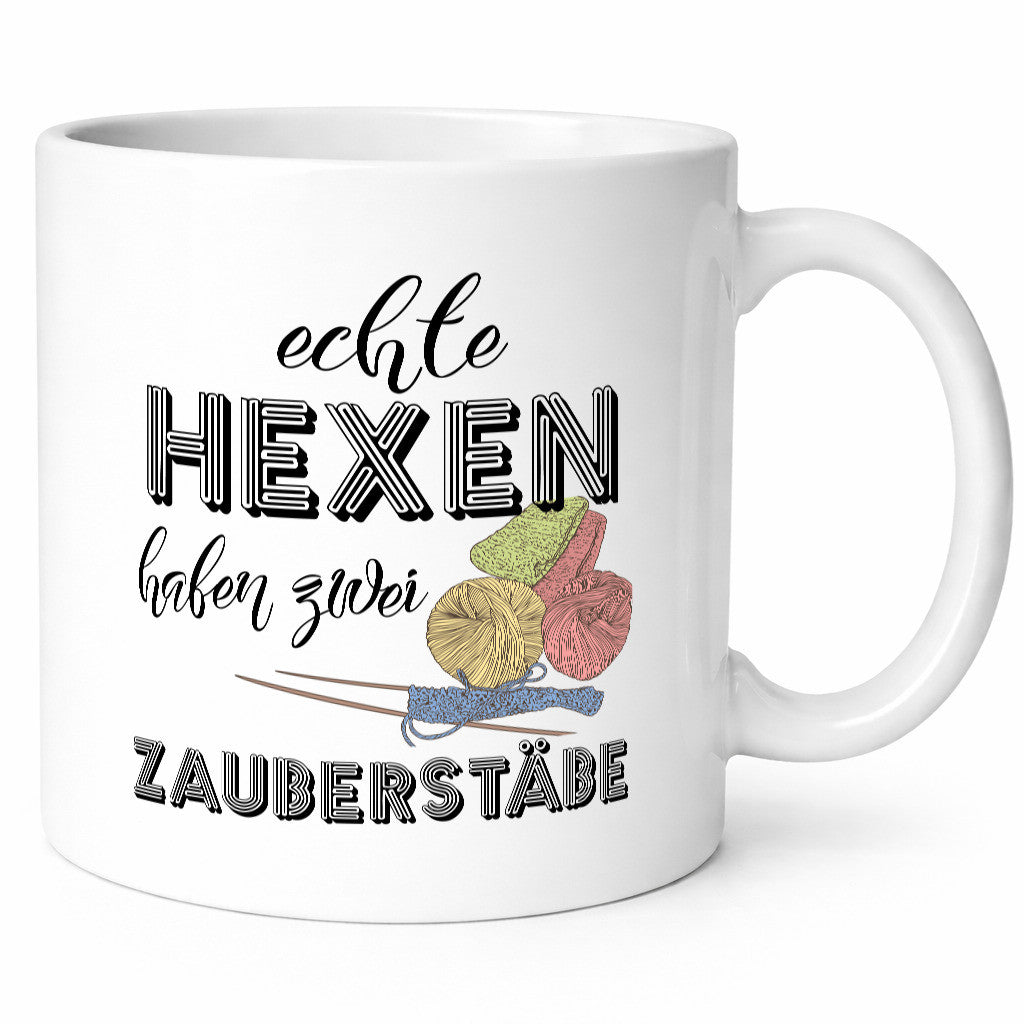 Echte Hexen haben zwei Zauberstäbe | Stricken Wolle lustiger Spruch Geschenk