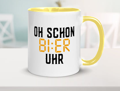 Oh schon Bier Uhr | Biertrinker Party Feiern Pils Humor Geschenkidee Tasse