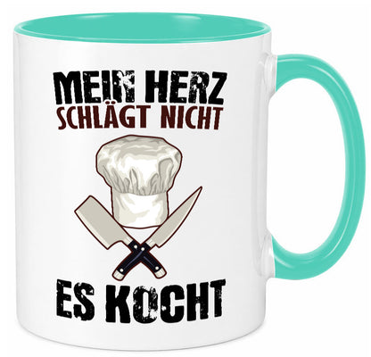 Mein Herz kocht Humor Geschenkidee Tasse