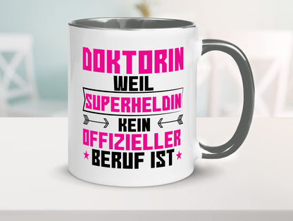 Superheldin Doktorin | Doktorand Doktortitel Geschenkidee Humor Tasse