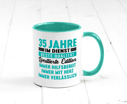 35 Jahre im Dienst | Jubiläum Arbeit v5 lustig Kollegen Büro Geschenk Tasse