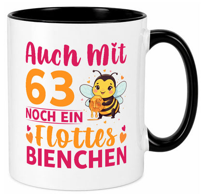 63. Geburtstag | Flottes Bienchen 63 Jahre lustiger Spruch Geschenk Tasse
