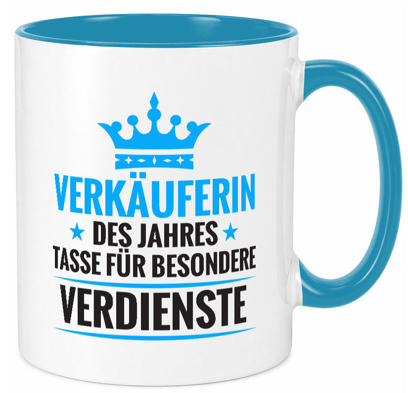 Besonderer Verdienst: Verkäuferin| Kollegin | Verkaufsjob Geschenkidee Arbeit Tasse