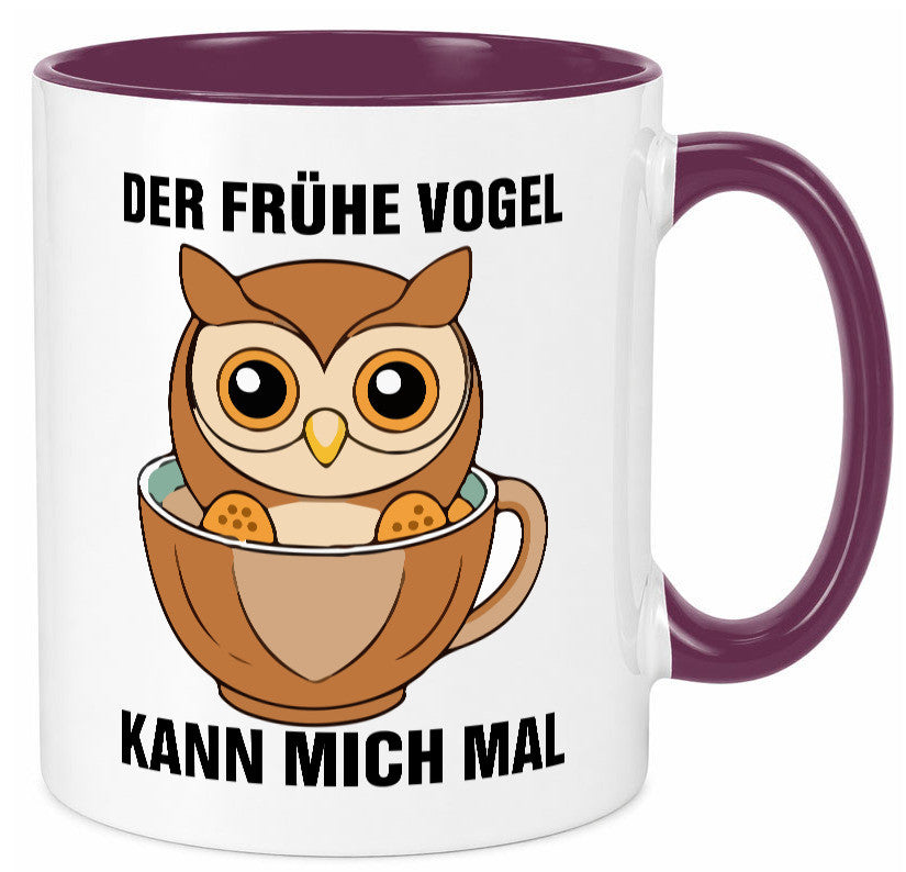 Der frühe Vogel kann mich mal | Eule Morgenmuffel v2 lustiger Spruch Geschenk