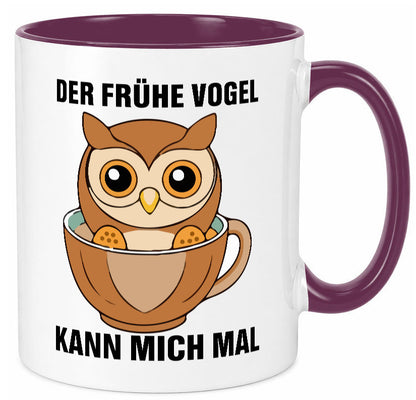 Der frühe Vogel kann mich mal | Eule Morgenmuffel v2 lustiger Spruch Geschenk