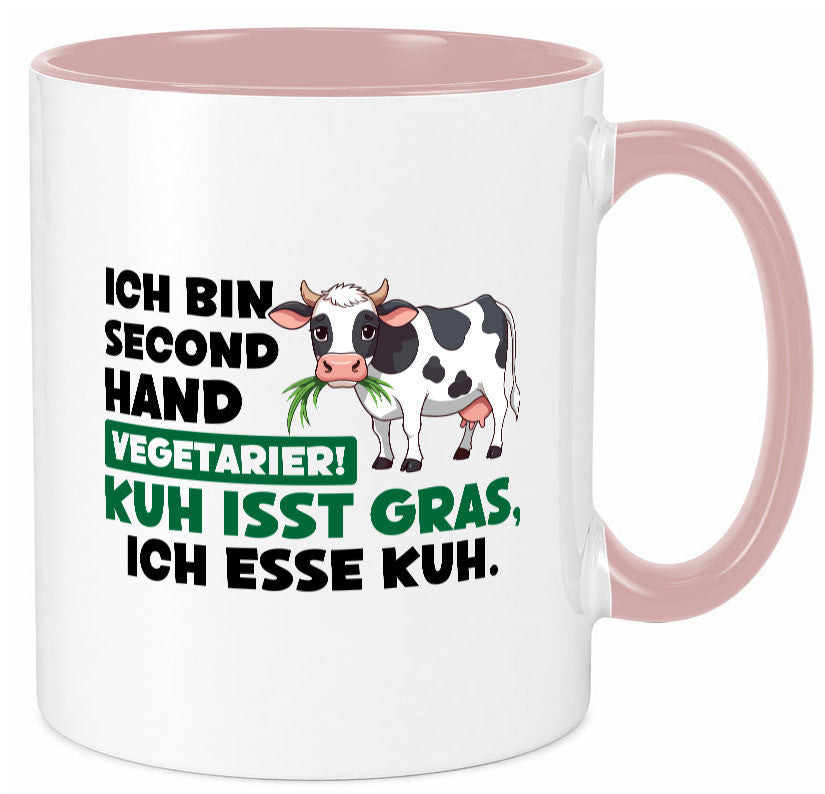 Ich bin secendhand vegetarierer | BBQ Kühe Liebhaber v2 Geschenk Humor Tasse