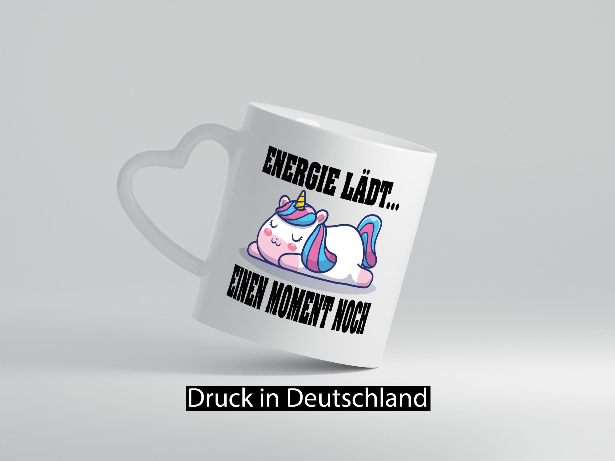 Energie Lädt einen Moment noch | Einhorn Faul Humor Geschenkidee Tasse