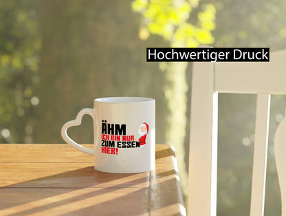 Bin nur zum Essen hier | Weihnachtsmann Heiligabend Geschenkidee Humor Tasse