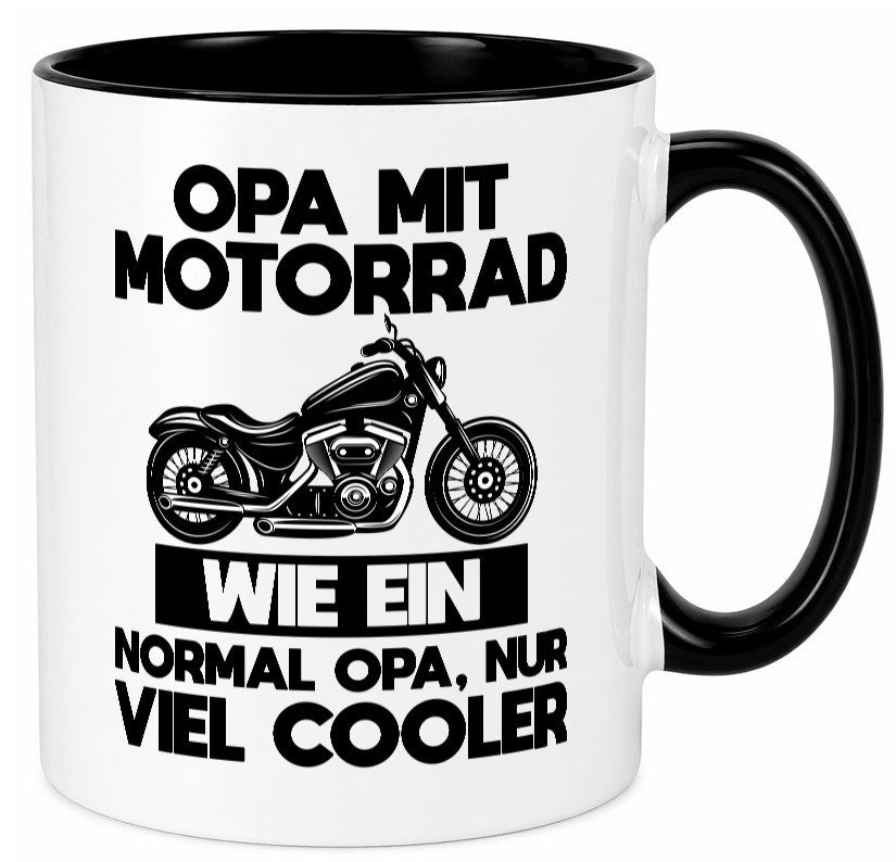 Opa mit Motorrad, viel cooler | Motorrad lustig Familie Geschenkidee Geschenk Tasse