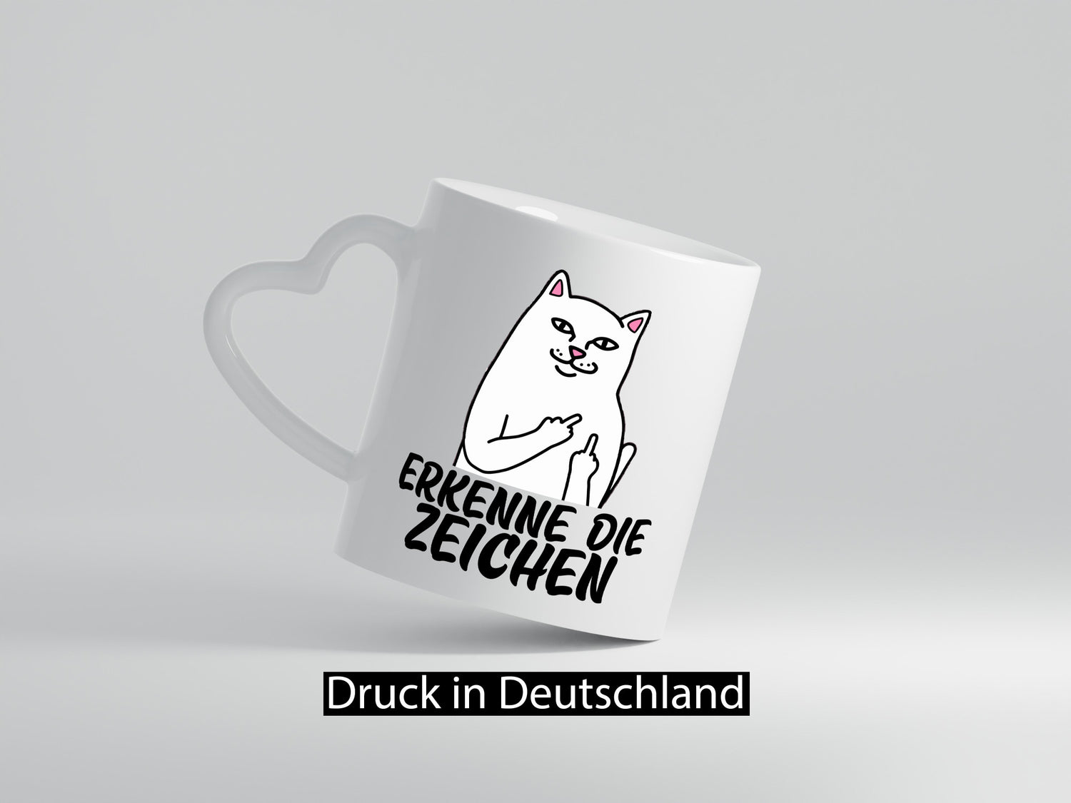 Erkenne die Zeichen | Katze Schatten Mittelfinger Geschenk Tierliebhaber Humor