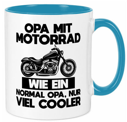 Opa mit Motorrad, viel cooler | Motorrad lustig Familie Geschenkidee Geschenk Tasse