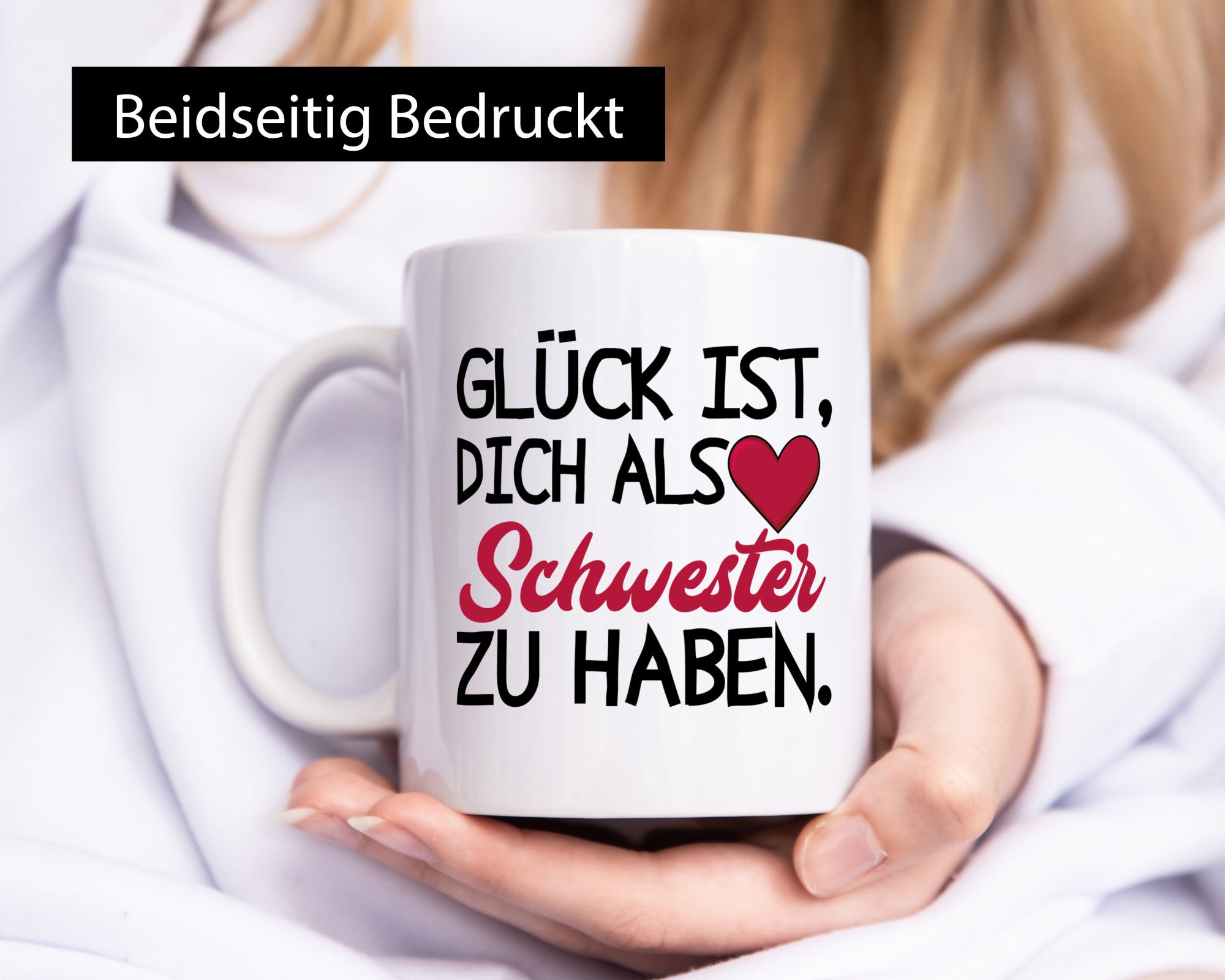 Schwester Tasse | Statement Glück Geschwister Geschenk Humor Geschenkidee