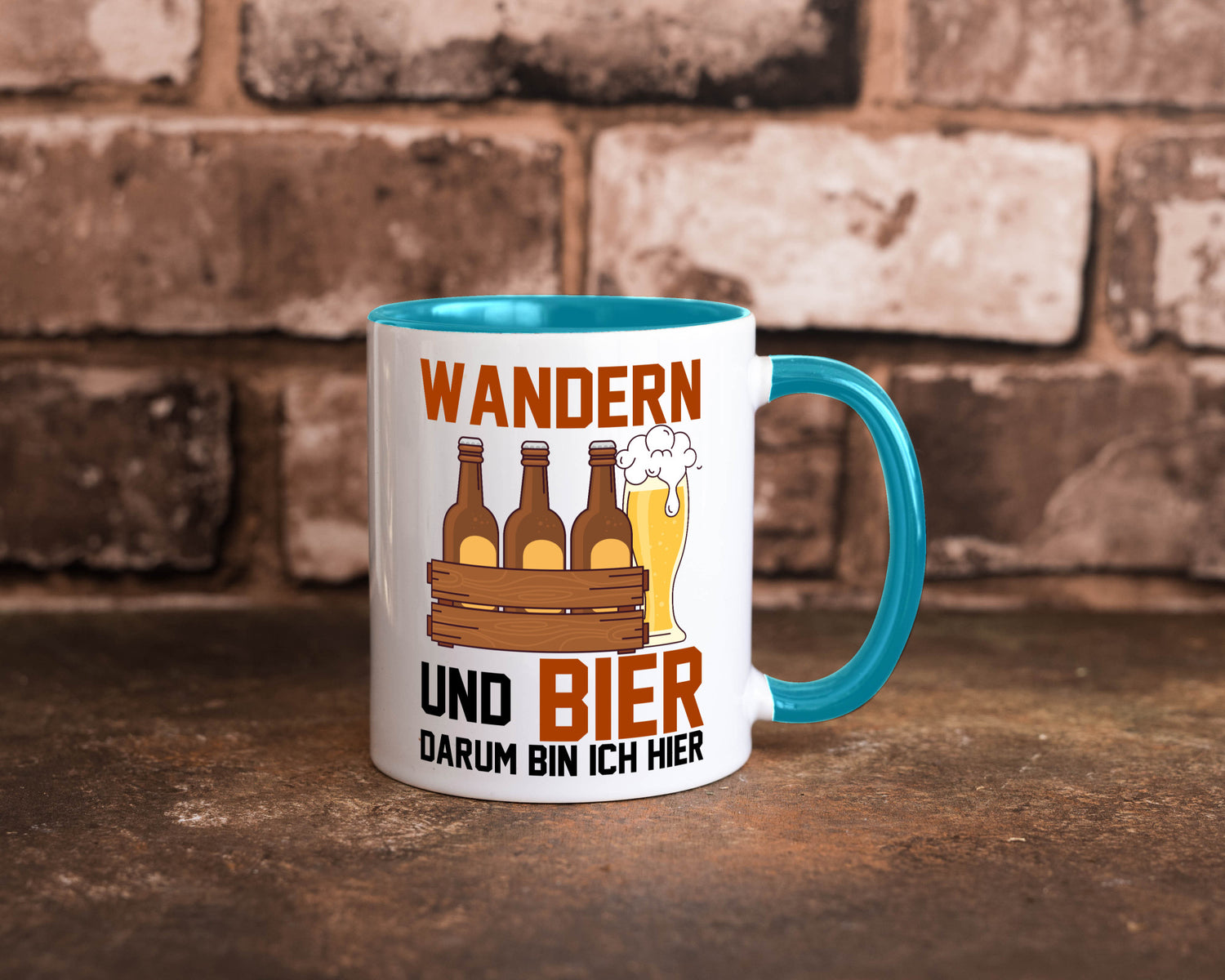 Wandern und Bier darum bin ich hier | Bierkasten lustiger Spruch Geschenk Humor
