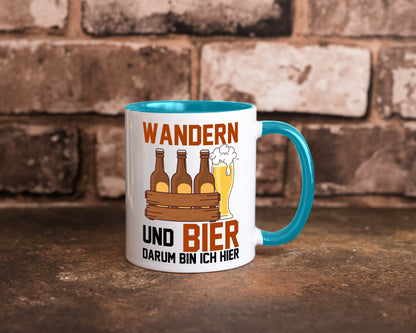 Wandern und Bier darum bin ich hier | Bierkasten lustiger Spruch Geschenk Humor