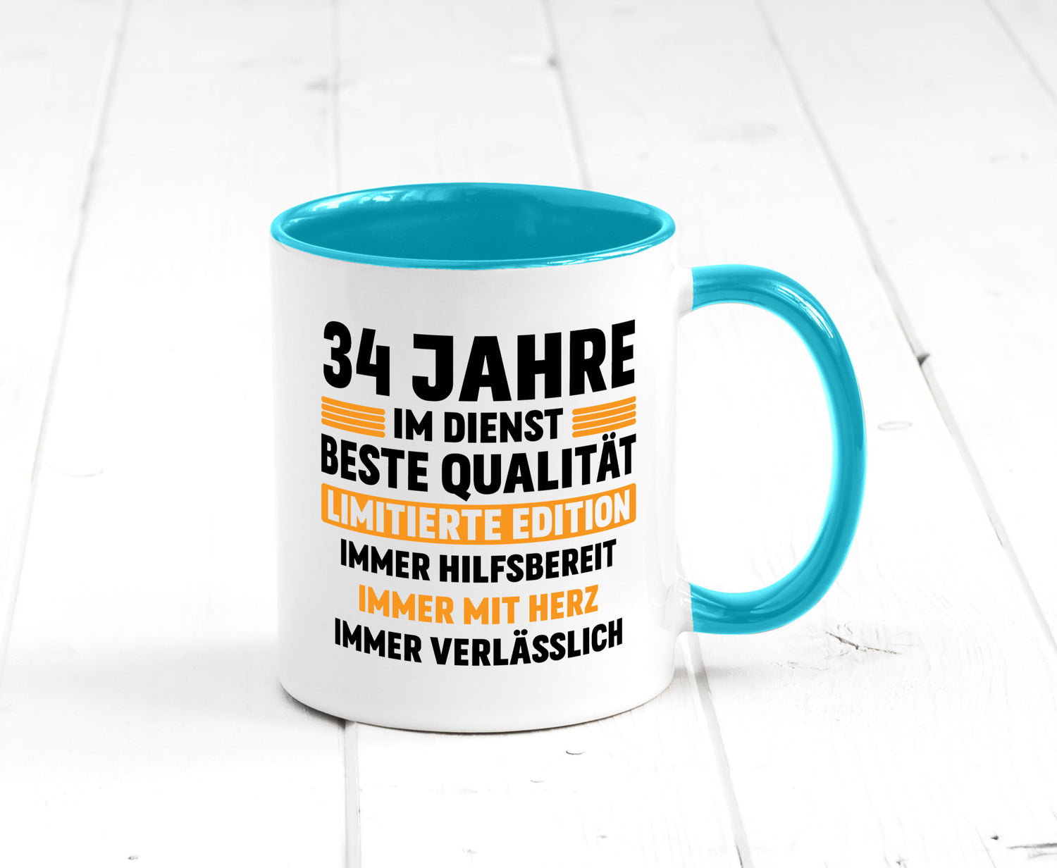 34 Jahre im Dienst | Jubiläum Arbeit v2 Humor Kollegen Büro Geschenkidee Tasse
