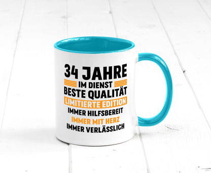 34 Jahre im Dienst | Jubiläum Arbeit v2 Humor Kollegen Büro Geschenkidee Tasse
