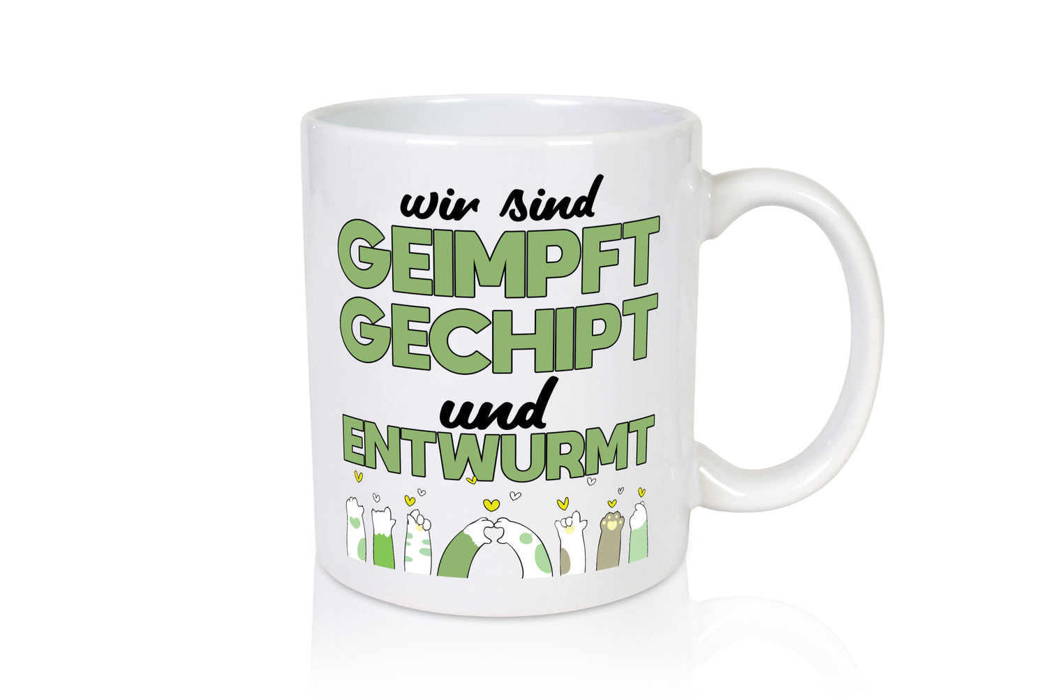 Geimpft, gechipt und entwurmt | Tierbeine Pfoten lustiger Spruch Geschenk