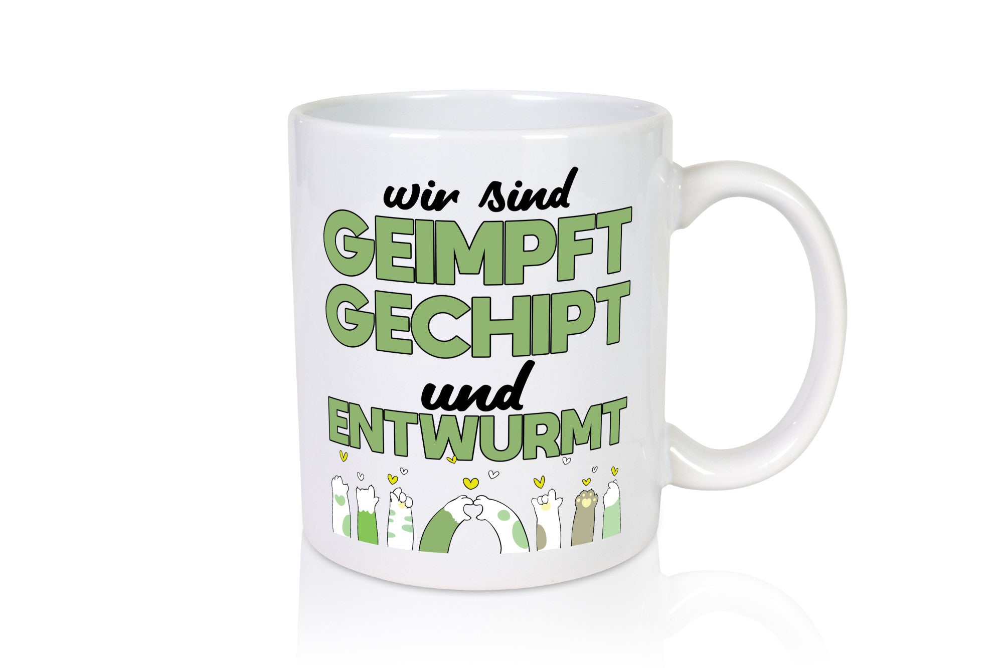 Geimpft, gechipt und entwurmt | Tierbeine Pfoten lustiger Spruch Geschenk