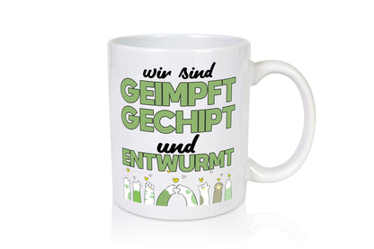 Geimpft, gechipt und entwurmt | Tierbeine Pfoten lustiger Spruch Geschenk