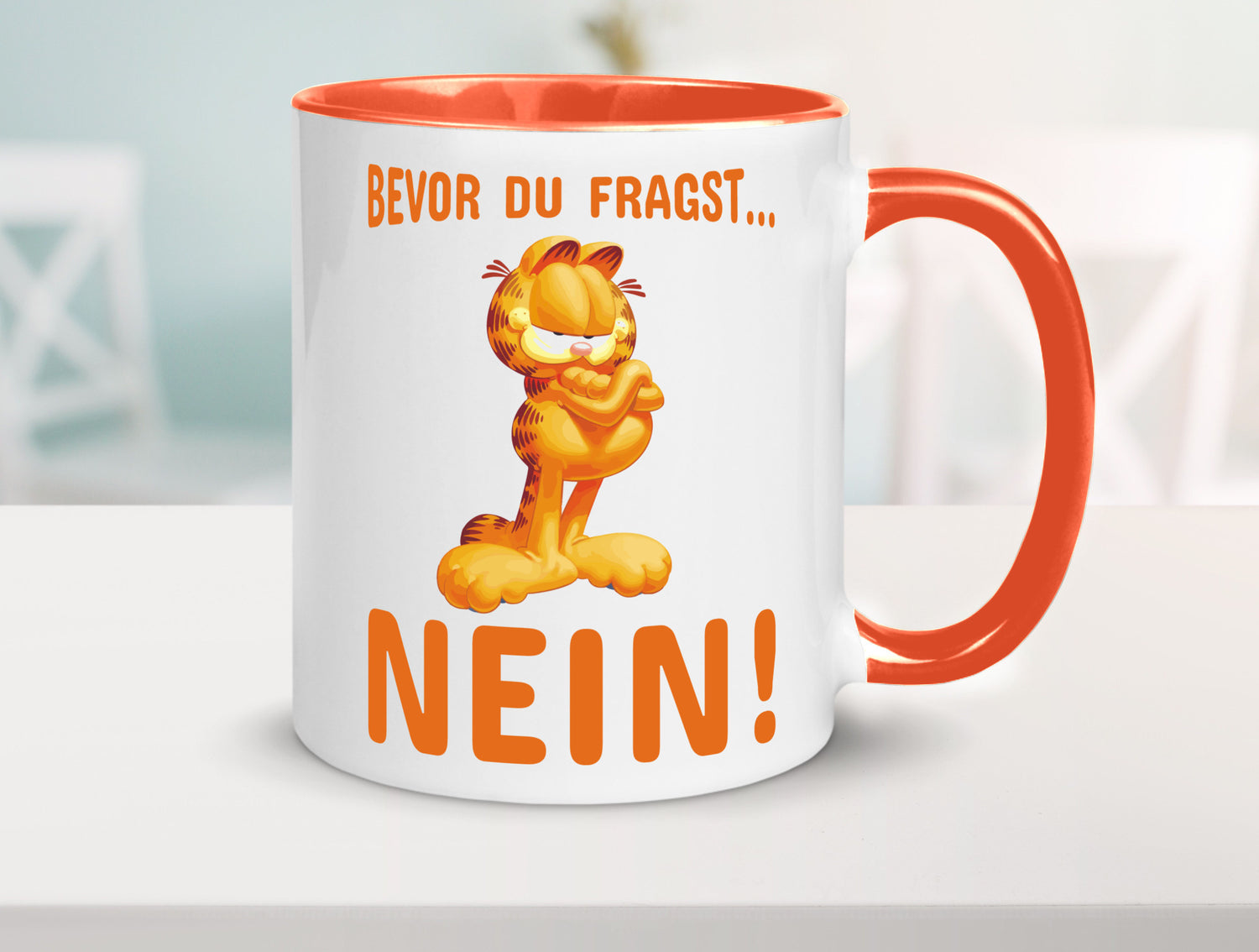 Bevor du fragst? Nein! | grimmige Katze Spruchtasse lustig Tierliebhaber Humor