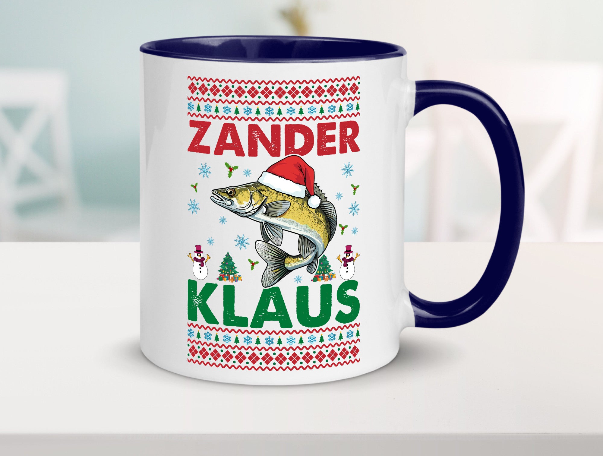 Zander Klaus | Ugly Christmas Angler Angeln v2 Geschenk Humor Geschenkidee