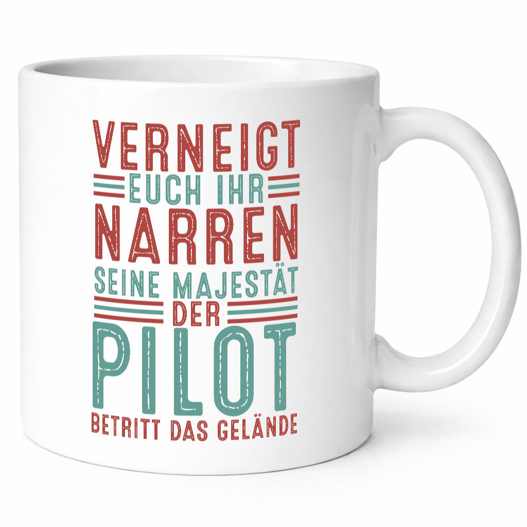 Verneigt euch: Pilot | Flugzeug Piloten Geschenkidee Humor Tasse