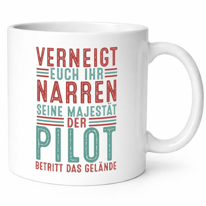 Verneigt euch: Pilot | Flugzeug Piloten Geschenkidee Humor Tasse