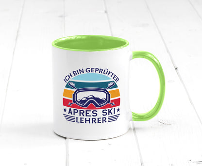 Geprüfter Apres Ski Lehrer | Ski-Brille Berge Ski-Stöck lustig Humor