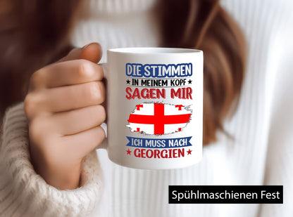 Georgien | Urlaub Stimmen in meinem Kopf Traumland Geschenkidee Humor Tasse