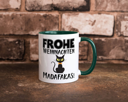 Frohe Weihnachten Madafakas! | Katze Tasse Vintage lustiger Spruch Geschenk