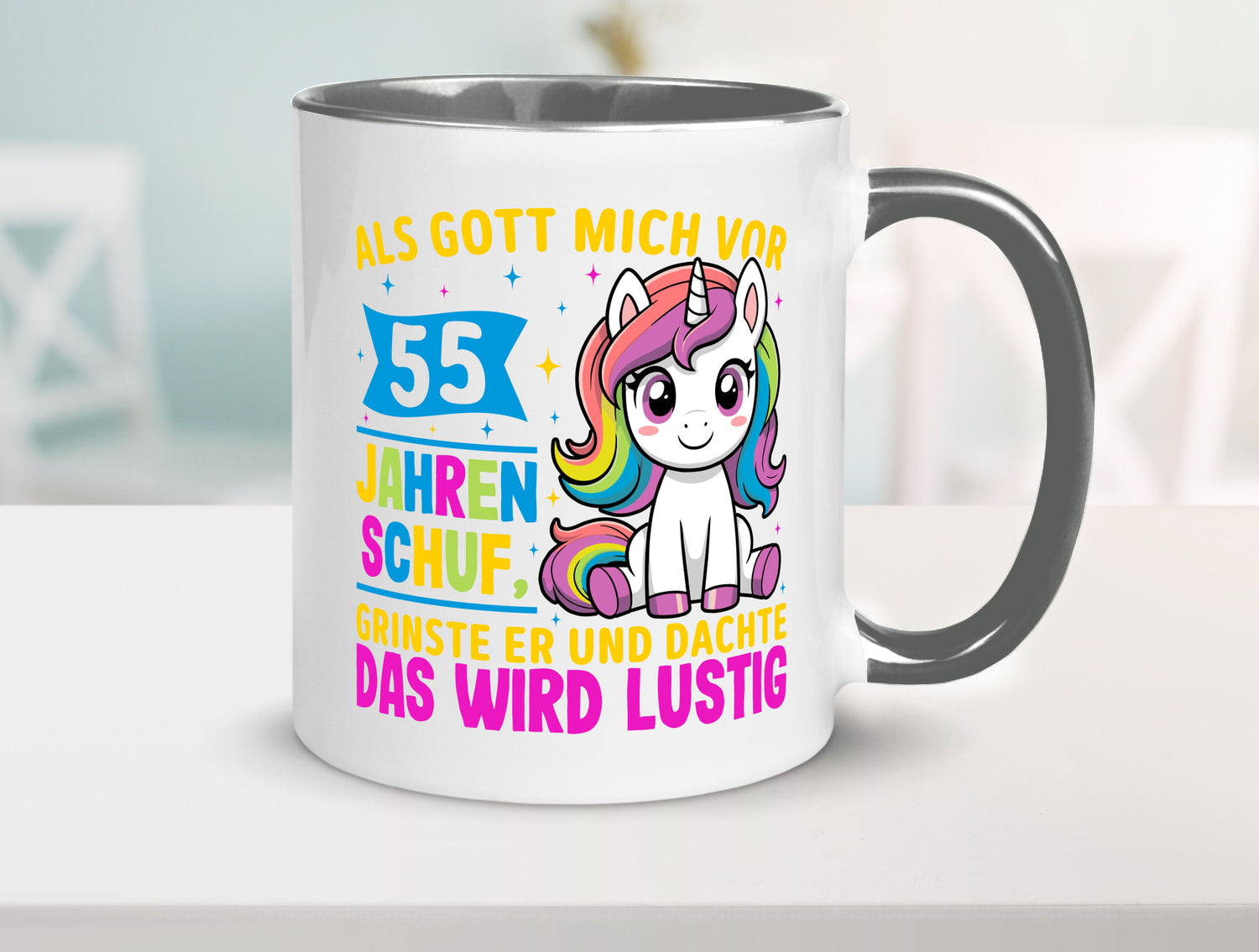 55. Geburtstag | Als Gott mich schuf 40 Jahre v2 lustiger Spruch Geschenk