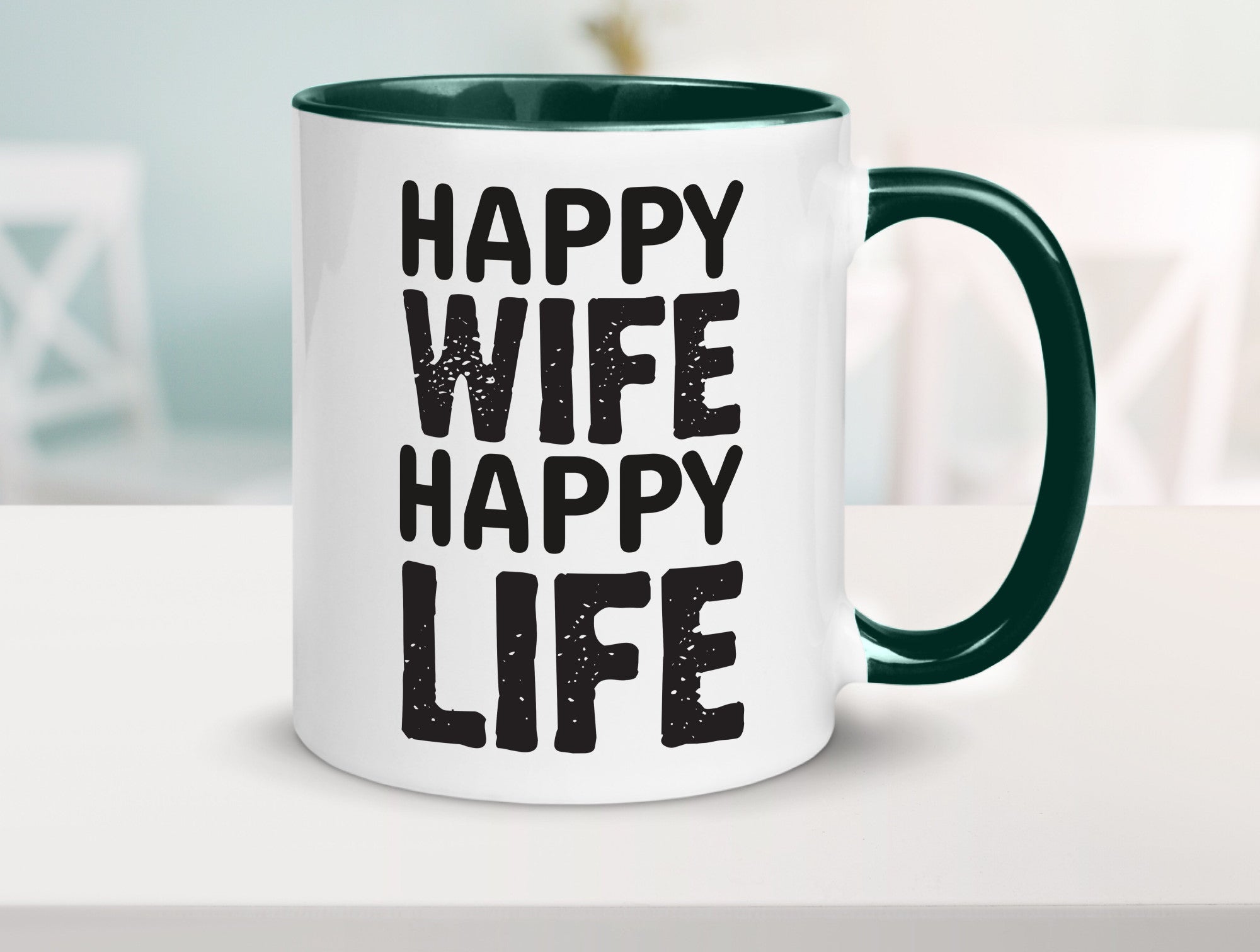 Happy Wife | Ehemann Tasse Ehefrau Humor Statement Geschenkidee