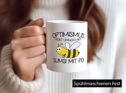 Optimismus umgekehrt heißt Sumsimitpo | Biene lustiger Spruch Geschenk Humor