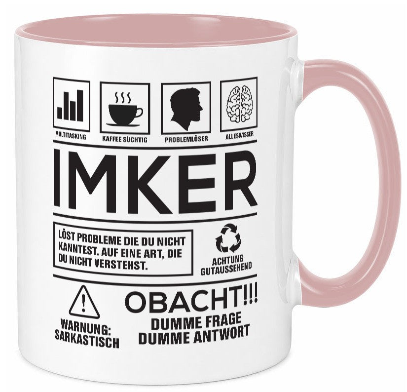Achtung Probleme Imker | Imkerei Geschenk Humor Geschenkidee lustiger Spruch Tasse