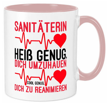 Heiße Sanitäterin | Reanimation Puls Rettungsdienst lustiger Spruch Geschenk Tasse