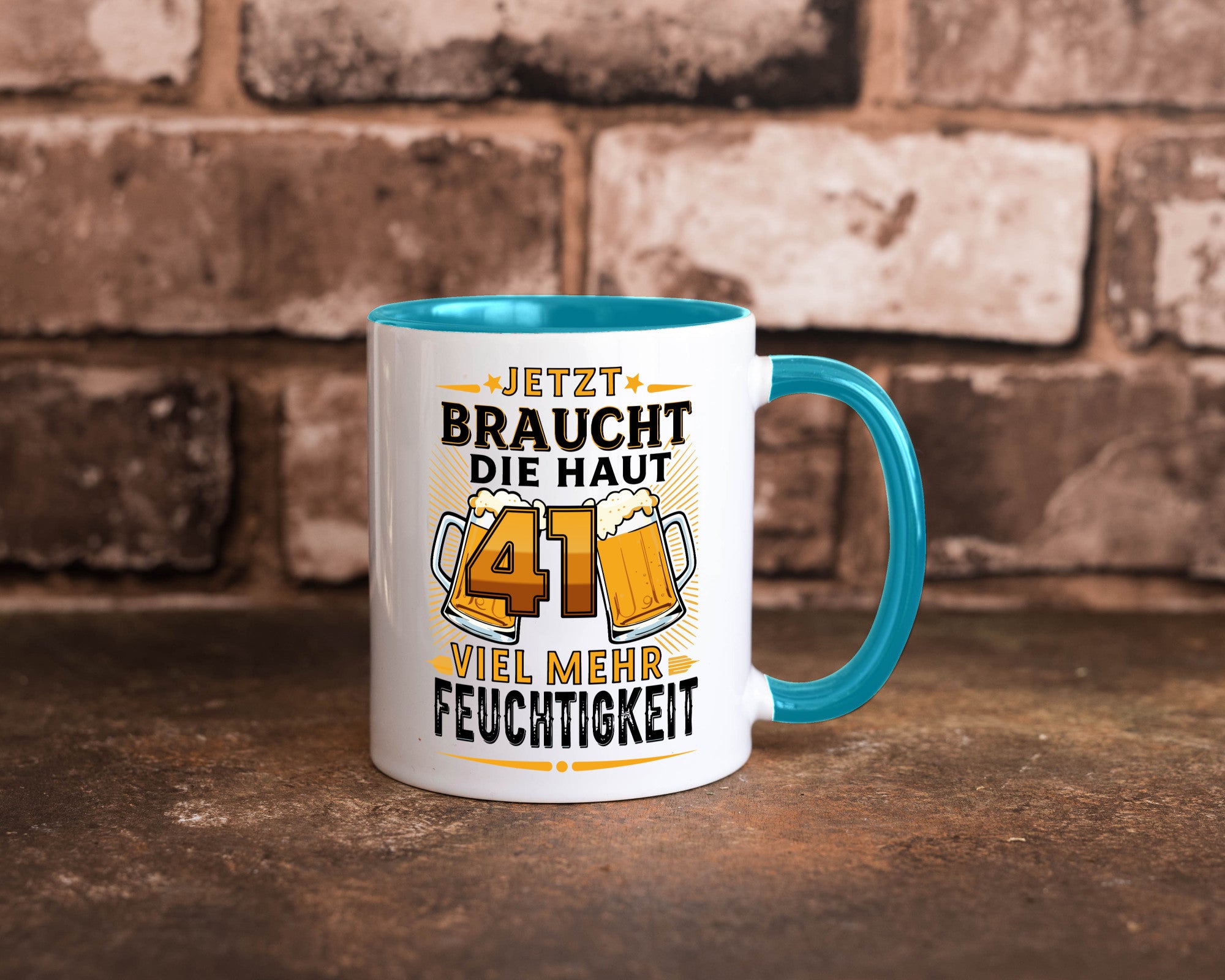 41 braucht die haut mehr Feuchtigkeit | 41. Geburtstag Geschenkidee Humor Tasse